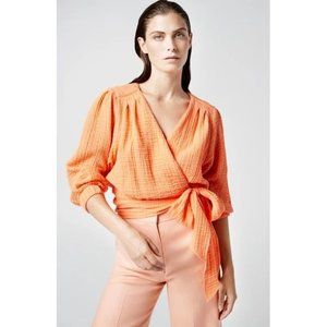 New Smythe | Wrap Tie Top in Tangerine